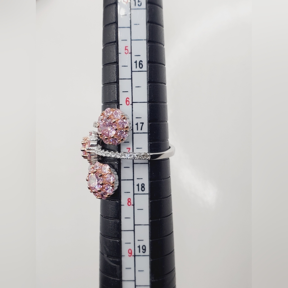Pink Ice Triple Flower Ring - Picture 5 of 10
